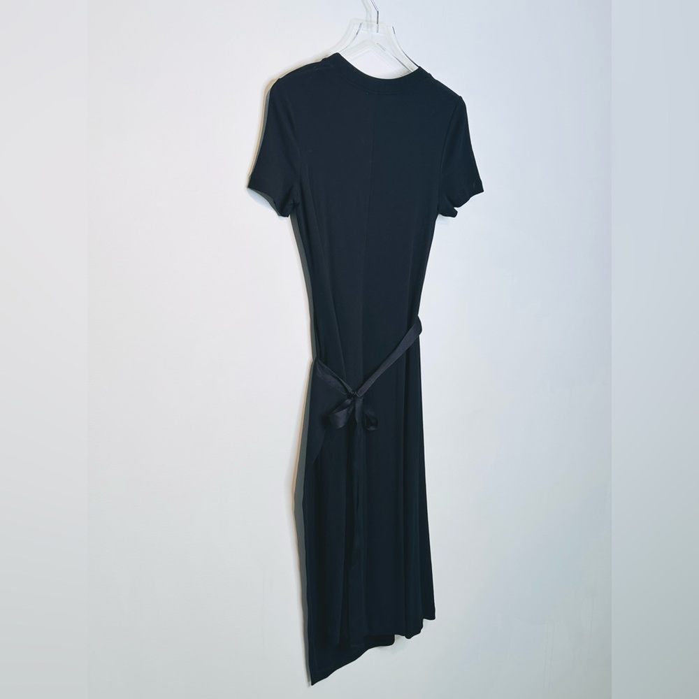 Rosetta Getty Black Midi T-Shirt Tie Waist Apron Wrap Skirt Dress NWT - Picture 7 of 15